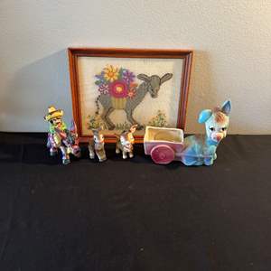 Lot #167 Assorted Donkey Ceramic Figurines & Decor