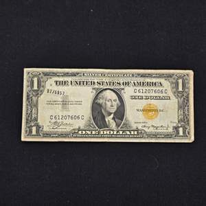 Lot #189 1935 Series One Dollar Silver Certificate w/ Yellow Seal