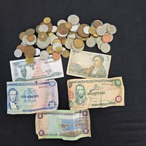 Lot #194 Assorted Bills & Coins From Jamaica