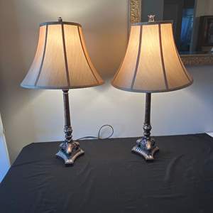 Lot #222 (2) Set of Decorative Table Lamps 