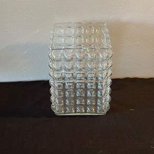 Lot #246 Decorative Square Glass Vase