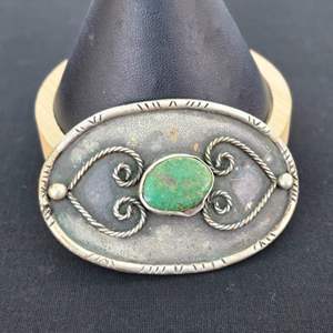 Lot #288 Belt Buckle w/ Green Stone 