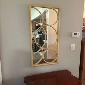 Lot #358 Pier 1 Imports White Rectangle Metal Framed Wall Mirror - Heavy