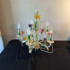 Lot #369 Metal Flower Chandelier 