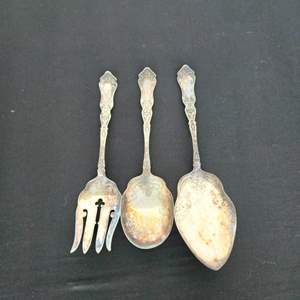 Lot #392 Roger Bros Serving Fork & Spoons Set