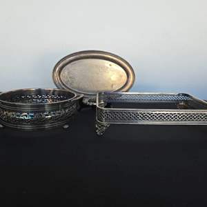 Lot #397 Assorted Serving Stands & Tray