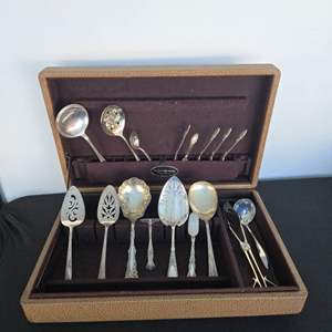 Lot #398 Elegant Assortment of Serving Utensils w/ Case