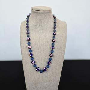 Lot #492 Handmade Glass Beaded Necklace 