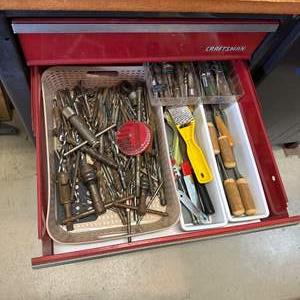 Lot #505 Contents of Shop Drawer - Drill Bits & More