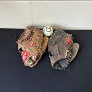 Lot #523 Baseball Gloves & Baseball