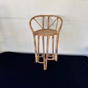 Lot #600 Wicker/Bamboo Plant Stand