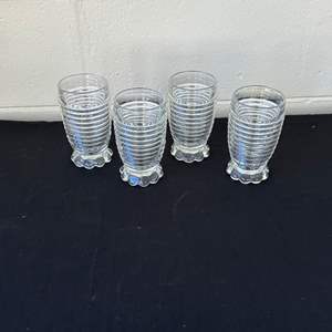 Lot #602 (4) Ribbed Cocktail Glasses