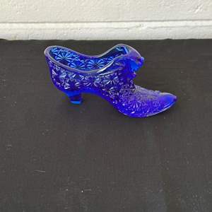 Lot #626 Fenton Blue Art Glass Slipper