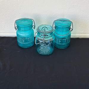 Lot #634 (3) Jars w/ Lid & Lid Lock