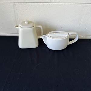 Lot #657 (2) Ceramic Tea Pots - One is Starbucks