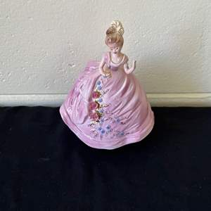 Lot #663 Cute Ceramic Pink Lady Music Box