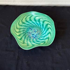 Lot #667 Decorative Art Glass Candy Dish - Dockyard Glassworks - Bermuda