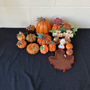 Lot #672 Cute Assortment of Halloween & Thanksgiving Decor - Lefton China & More