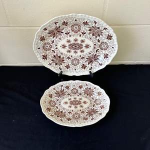 Lot #684 (2) Oval Serving Platters - England