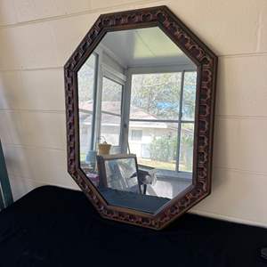 Lot #692 Large Framed Wall Mirror 