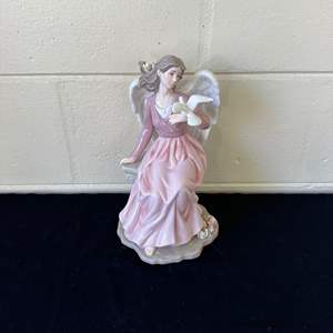 Lot #698 Porcelain Angel w/ Dove Figurine