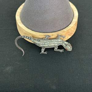 Lot #776 Sterling Silver Lizard Brooch