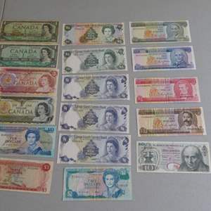 Lot #207 Lot of Carabbean Islands Currency Notes (DANG the Queen got around!!)