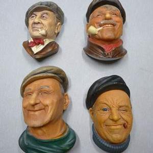 Lot #231 Mixed Lot 4 Bossons and Legend Products Chalkware Heads As Shown To Include Bargee