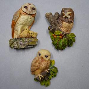 Lot #243 Lot of 3 Legend Products Chalkware Owls As Shown