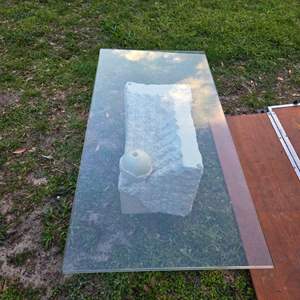 Lot #261 Vintage Tesselated Stone and Glass Coffee Table