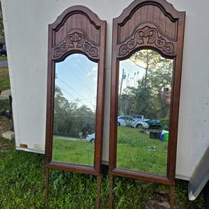 Lot #262 Set of 2 Vintage Dresser Mirrors