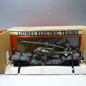 Lot #6 Lionel US Navy Flatcar With Ertl Helicopter With Box