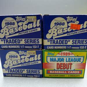 Lot #86 Mixed Lot 3 Boxes Topps 1988 "Traded" Series Plus 1 Box 1989 Major League Debut As Shown