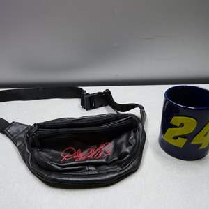 Lot #113 Mixed Lot Dale Earnhardt Fanny Pack Plus Jeff Gordon Mug As Shown