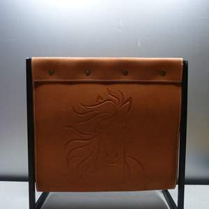 Lot #124 Fantastic Leather Horse Magazine Rack