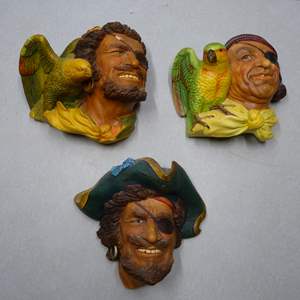 Lot #139 Mixed Lot 2 Bossons Chalkware Heads- Buccaneer and Sir Henry Morgan Plus Extra As Shown