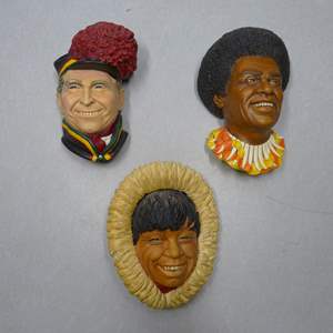 Lot #142 Mixed Lot 3 Bossons Chalkware Heads As Shown To Include Laplander, Fijian, Plus Extra