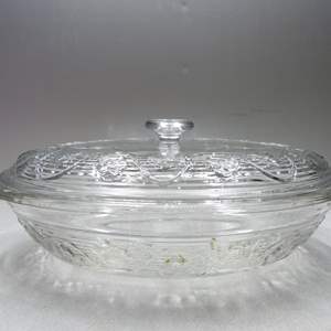 Lot #152 Clear Glass Covered Casserole