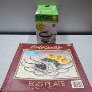 Lot #160 Mixed Lot EZ Eggs Plus Egg Plate In Boxes As Shown