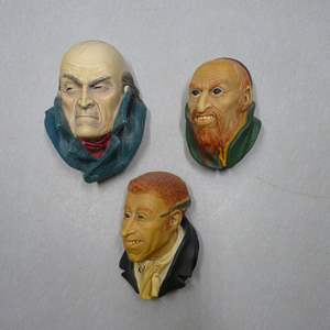 Lot #198 Lot of 3 Bossons Chalkware Heads As Shown To Include Moriarty