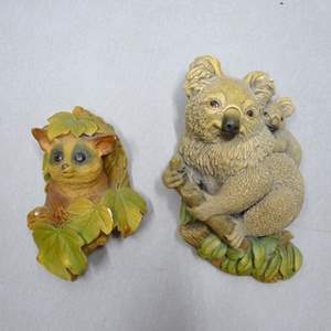 Lot #211 Lot of 2 Bossons Chalkware Animals As Shown- Koala and Bush Baby