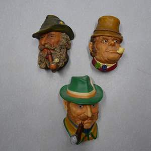 Lot #216 Mixed Lot 3 Bossons and Legend Products Chalkware Heads As Shown To Include Paddy