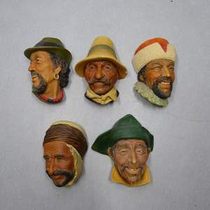 Lot #218 Mixed Lot of 5 Bossons Chalkware Heads As Shown