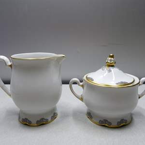 Lot #222 Kgl Priv Tettau Porcelain Cream and Sugar See Description