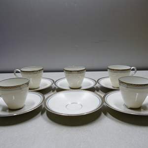 Lot #230 Rosenthal Bettina Demitasse Cups and Saucers As Shown- 5 Cups and 6 Saucers See Description