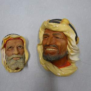 Lot #236 Lot of 2 Bossons Chalkware Heads As Shown To Include Karim