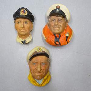 Lot #238 Mixed Lot 3 Chalkware Heads As Shown- 2 Bossons