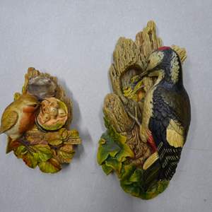 Lot #240 Mixed Lot 2 Bossons and Legend Products Chalkware Mama Birds As Shown 