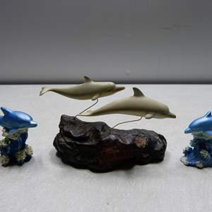 Lot #278 Mixed Lot Small Dolphin Figurines As Shown- 1 From Sea World