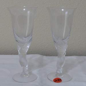 Lot #293 4 GREAT Igor Carl Faberge' (France) Kissing Doves wine/water glasses (GOOGLE THESE)